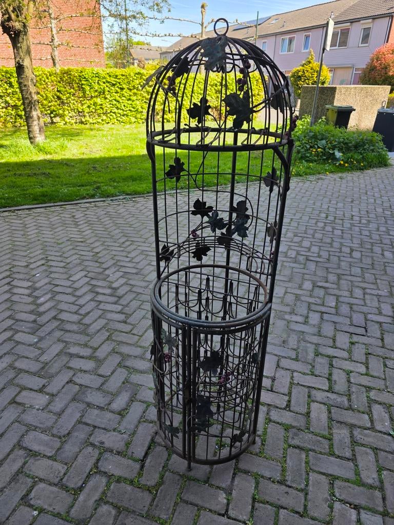 Metalen Wijnkast / Wijnrek in Volière Stijl, Gebruikt, 15 tot 25 flessen, Onbekend, Ophalen of Verzenden