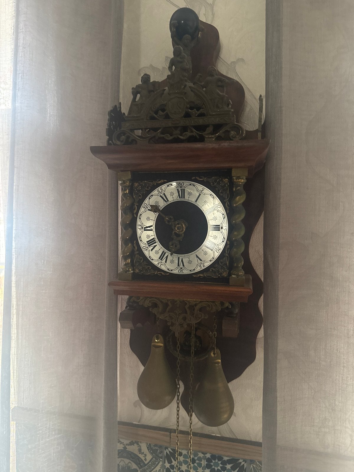 Antieke Friese Staartklok met Gewichten, Antiek en Kunst, Antiek | Klokken, Ophalen of Verzenden