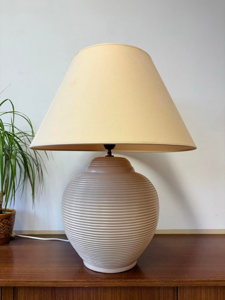 Prachtige Vintage Franse Kostka Tafellamp Jaren '80 Keramiek, Huis en Inrichting, Ophalen of Verzenden, Gebruikt, Overige materialen