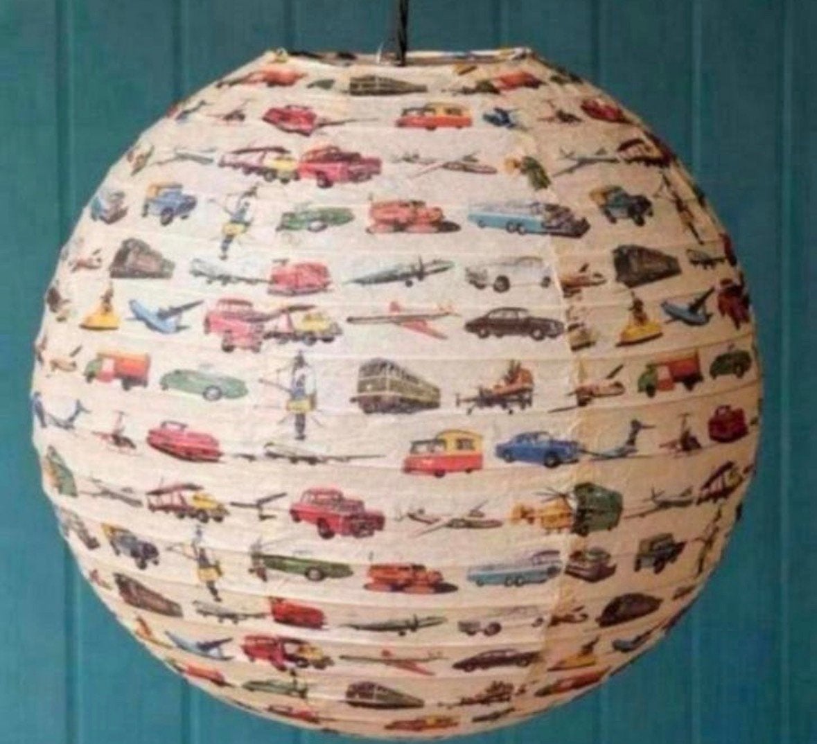 Vintage bollamp papieren lampion lamp transport auto, Huis en Inrichting, Lampen | Hanglampen, ., ., Nieuw, Ophalen of Verzenden