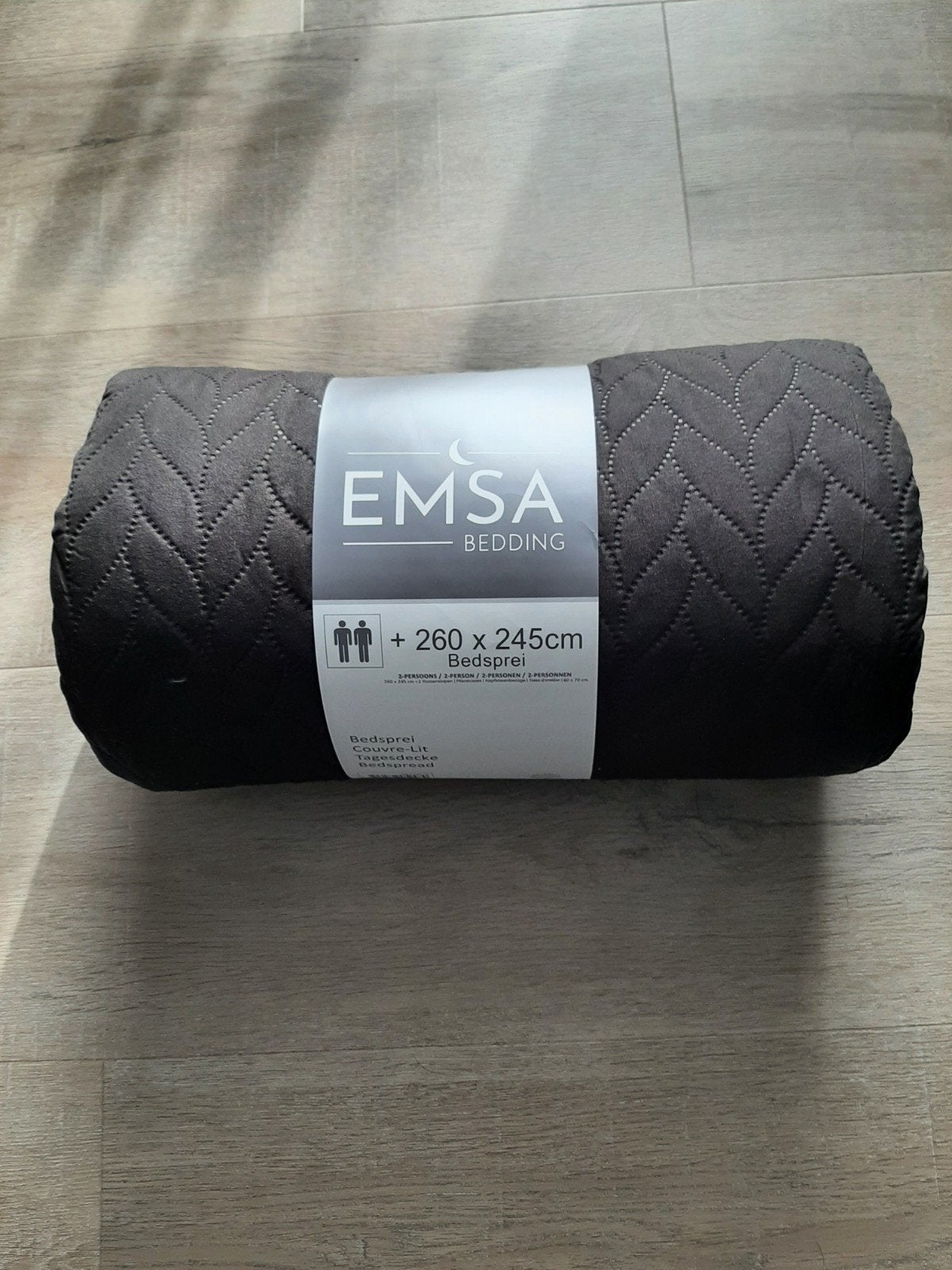 EMSA Bedding Bedsprei - Donkerbruin, 260x245cm, Huis en Inrichting, Slaapkamer | Beddengoed, Ophalen, Bruin, Lits-jumeaux, Nieuw