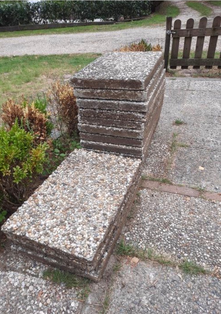 Gezocht: 25 gratis af te halen 60x40 tegels, Ophalen, Gebruikt, 5 tot 10 m², Beton