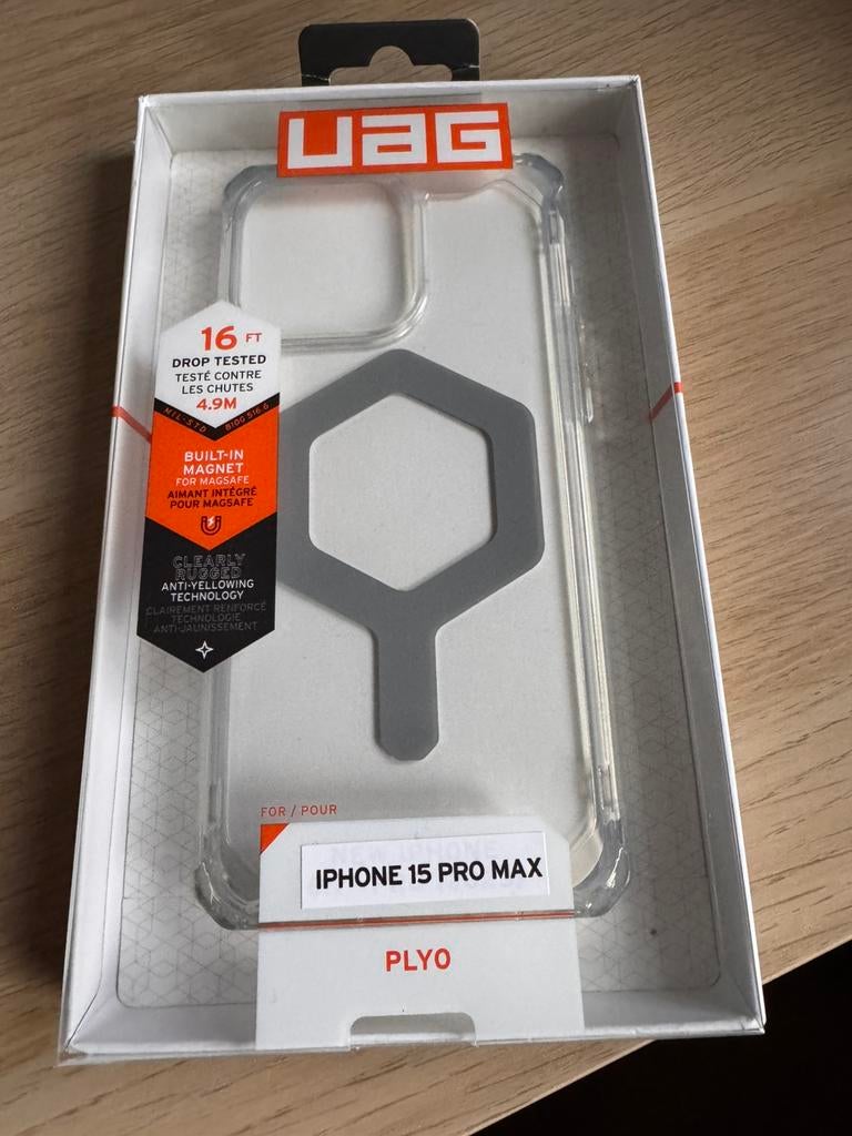 UAG Plyo Backcover MagSafe Apple iPhone 15 Pro Max - Silver, Ophalen, UAG, Frontje of Cover, Nieuw