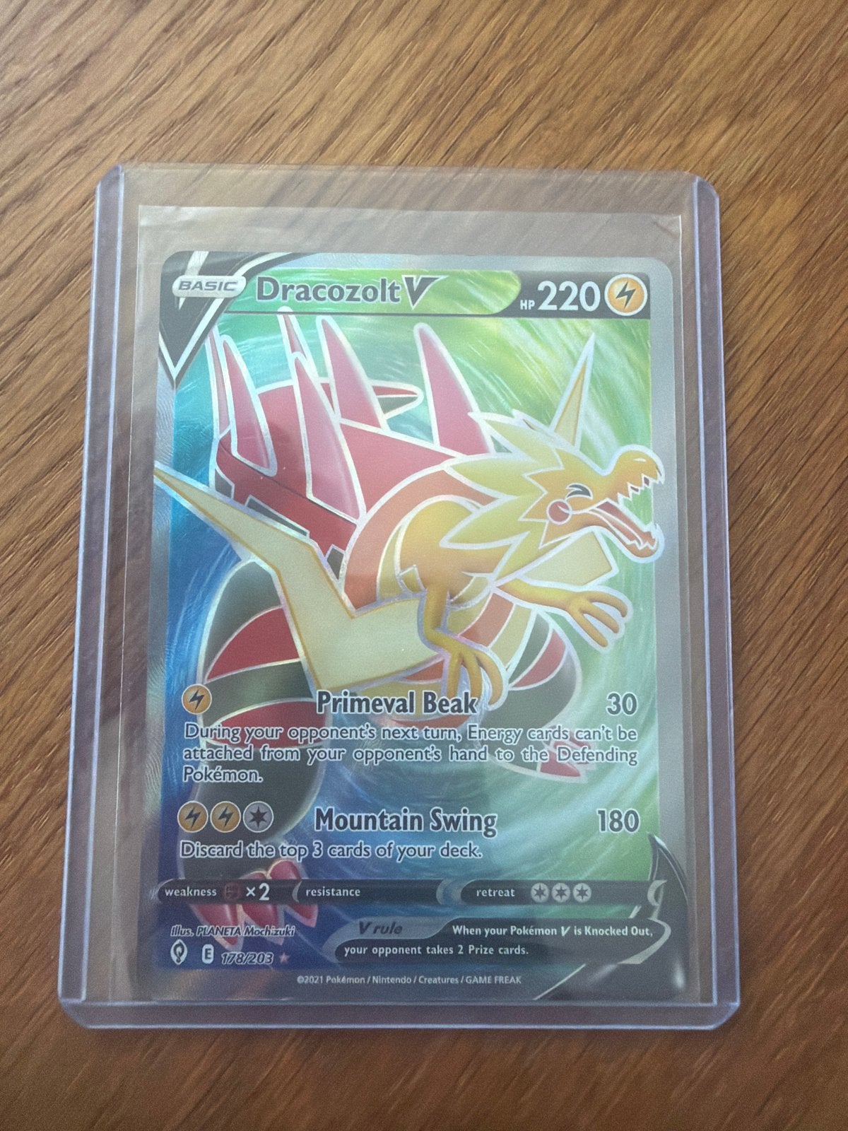 Pokémon Kaart Dracozolt V 178/203, Ophalen, Zo goed als nieuw, Losse kaart, Foil