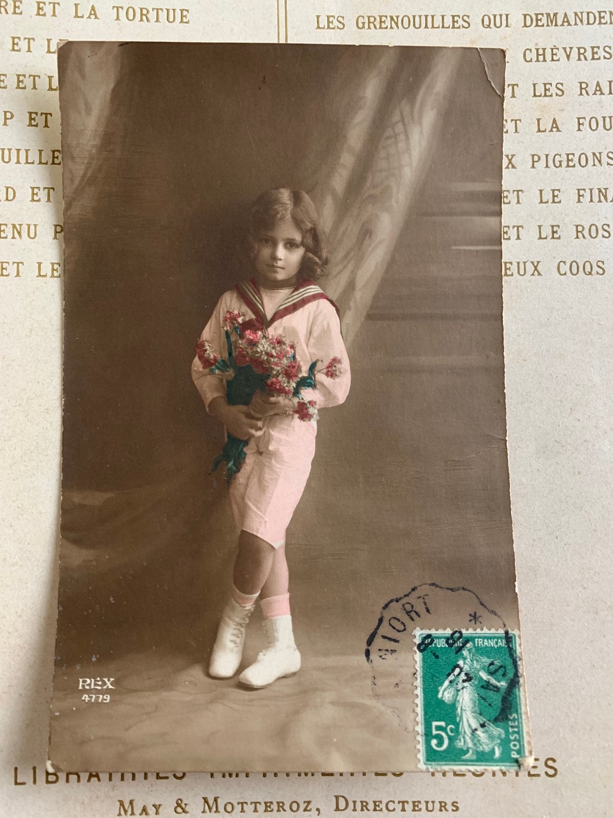 1916 Meisje met bloemen (VB), Ophalen of Verzenden, Voor 1920, Gelopen, Kinderen
