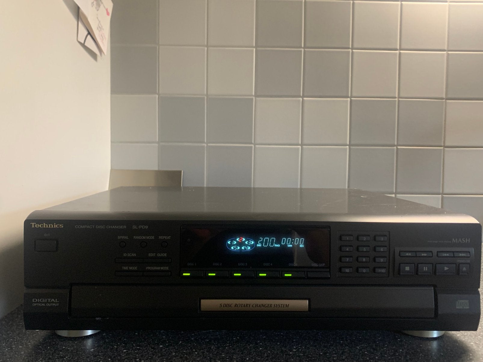 Technics SL-PD9 5 COMPACT DISC CHANGER, Ophalen of Verzenden, Gebruikt, Technics, Wisselaar