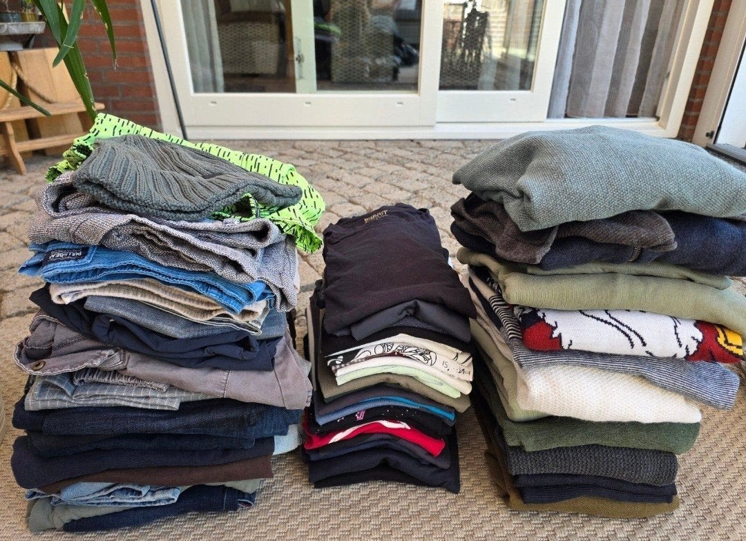 Groot herenkledingpakket maat M (ca. 60 stuks), Kleding | Heren, Ophalen of Verzenden, Gedragen, Maat 48/50 (M)