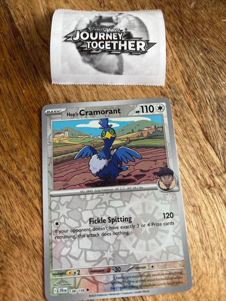 Hop's Cramorant Pokémon Kaart - 138/159 jtg, Ophalen of Verzenden, Zo goed als nieuw, Losse kaart