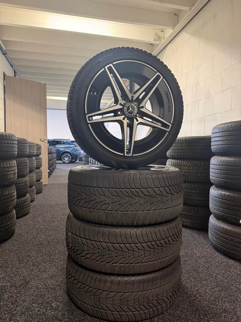 Mercedes Benz C-Klasse Breedset Winterbanden, Auto-onderdelen, 18 inch, Gebruikt, Banden en Velgen, Personenwagen