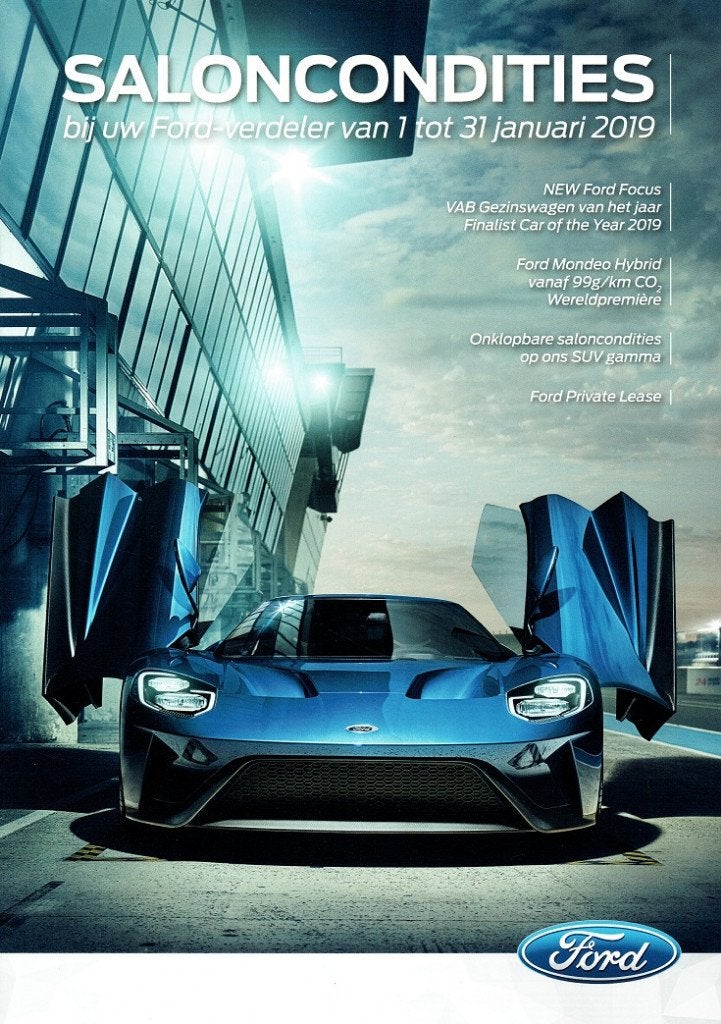 Folder Ford modellen (Salon van Brussel - 2019), Verzenden, Zo goed als nieuw, Ford