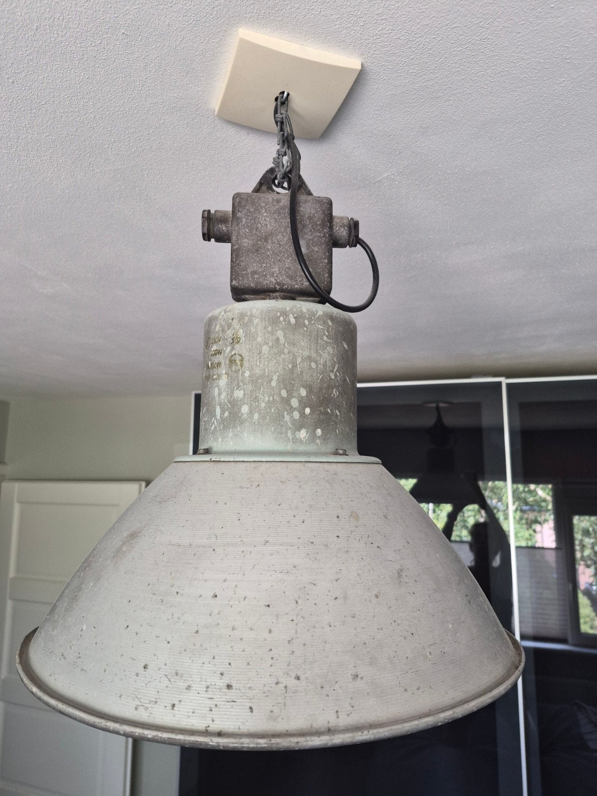 Industriële schuurlamp, Ophalen, Gebruikt, E27 (groot), Industrieel, Vintage