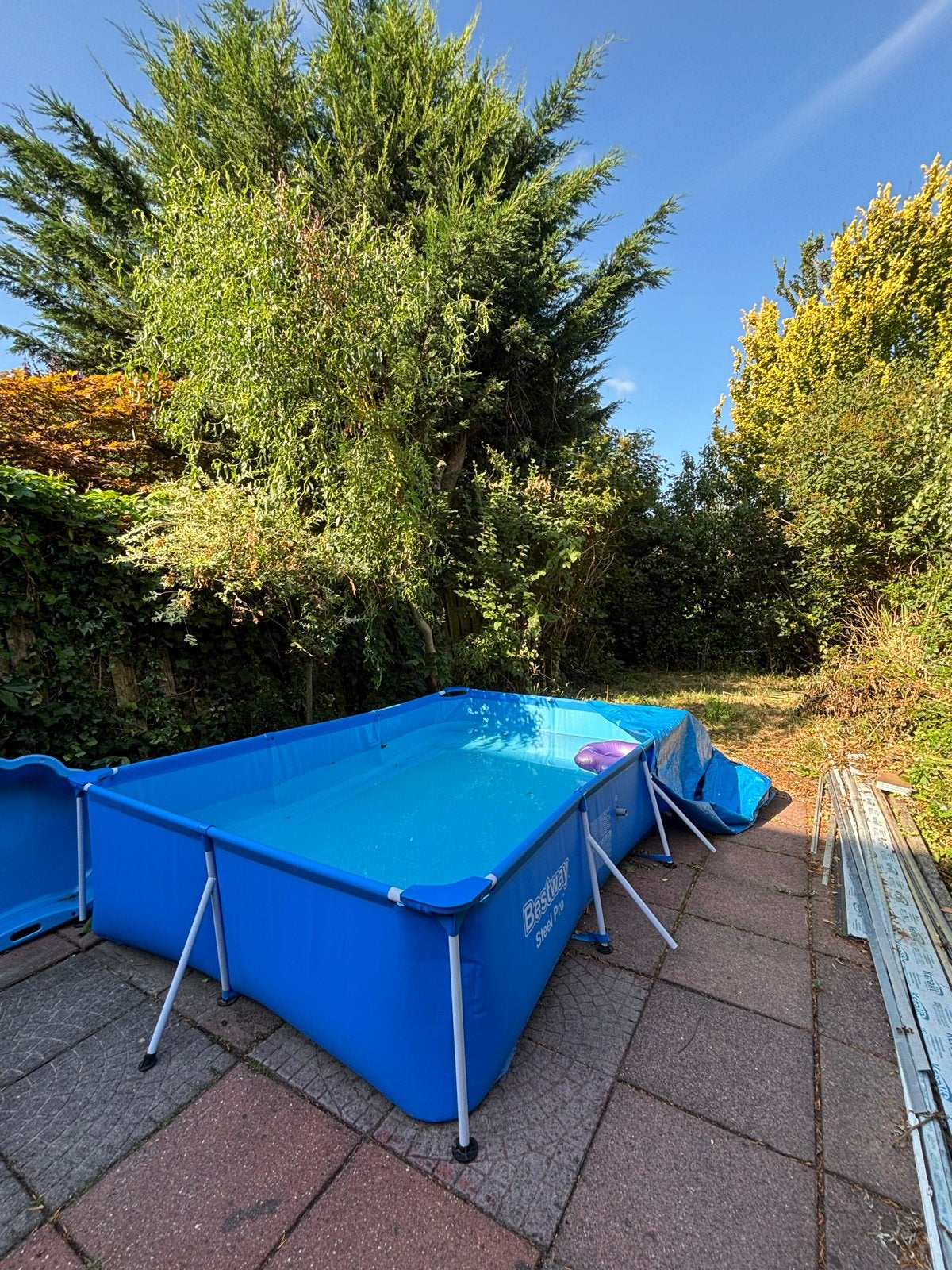 Bestway Steel Pro Opzetzwembad met pomp en onderhoudsetje, Tuin en Terras, Ophalen, Gebruikt, 200 tot 300 cm, 80 tot 120 cm