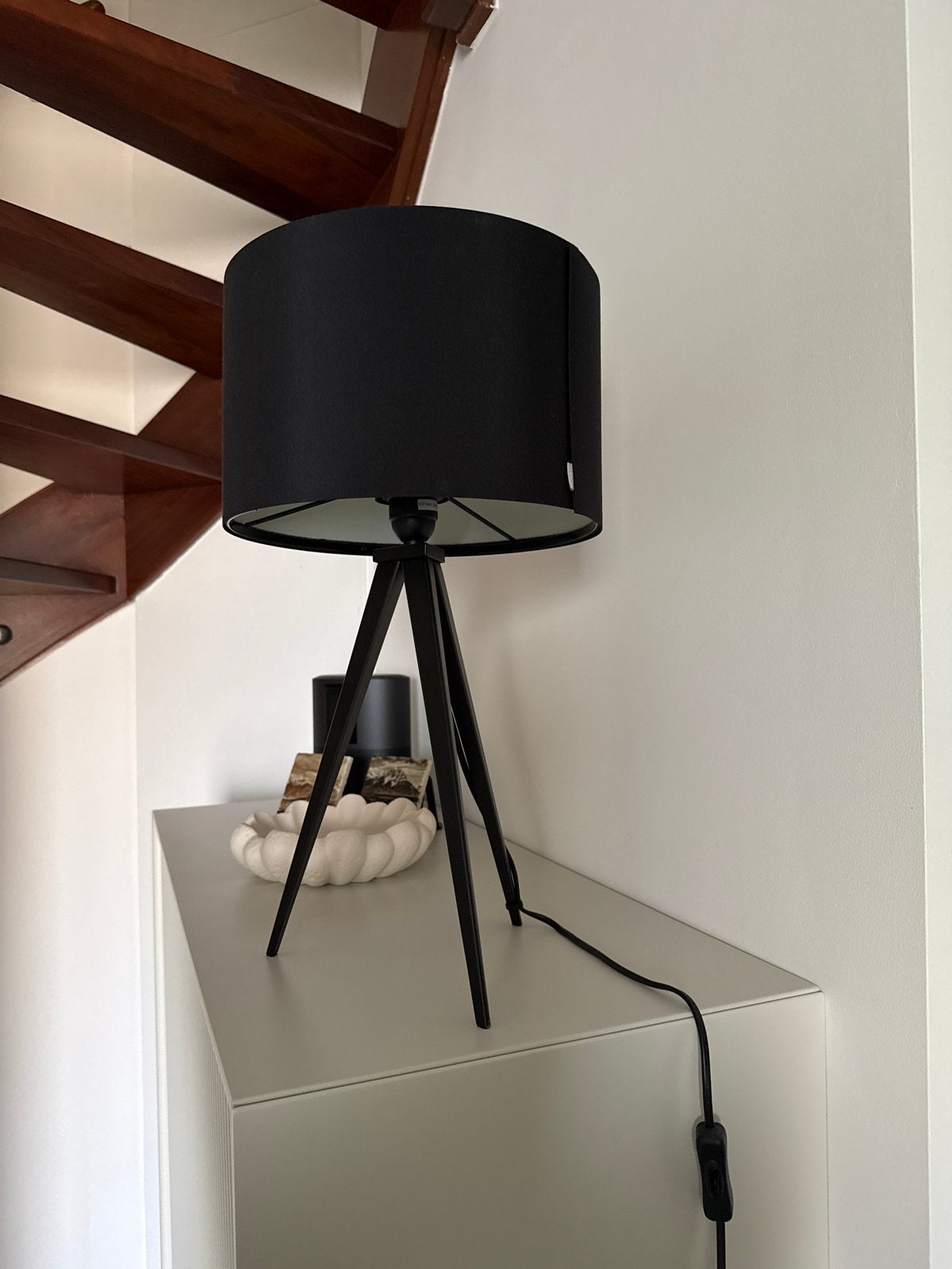 Zuiver Tafellamp met Zwarte Stoffen Kap - 51 cm Hoog, Huis en Inrichting, Gebruikt, Overige merken, Textiel, Ophalen of Verzenden
