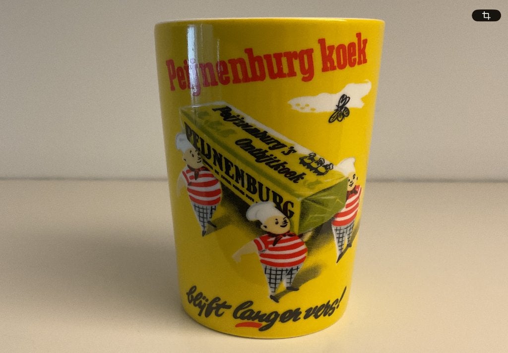 Peijnenburg Koekfabrieken - Retro mok / beker - Geldrop 2018, Nieuw, Ophalen of Verzenden, Overige stijlen, Kop(pen) en/of Schotel(s)