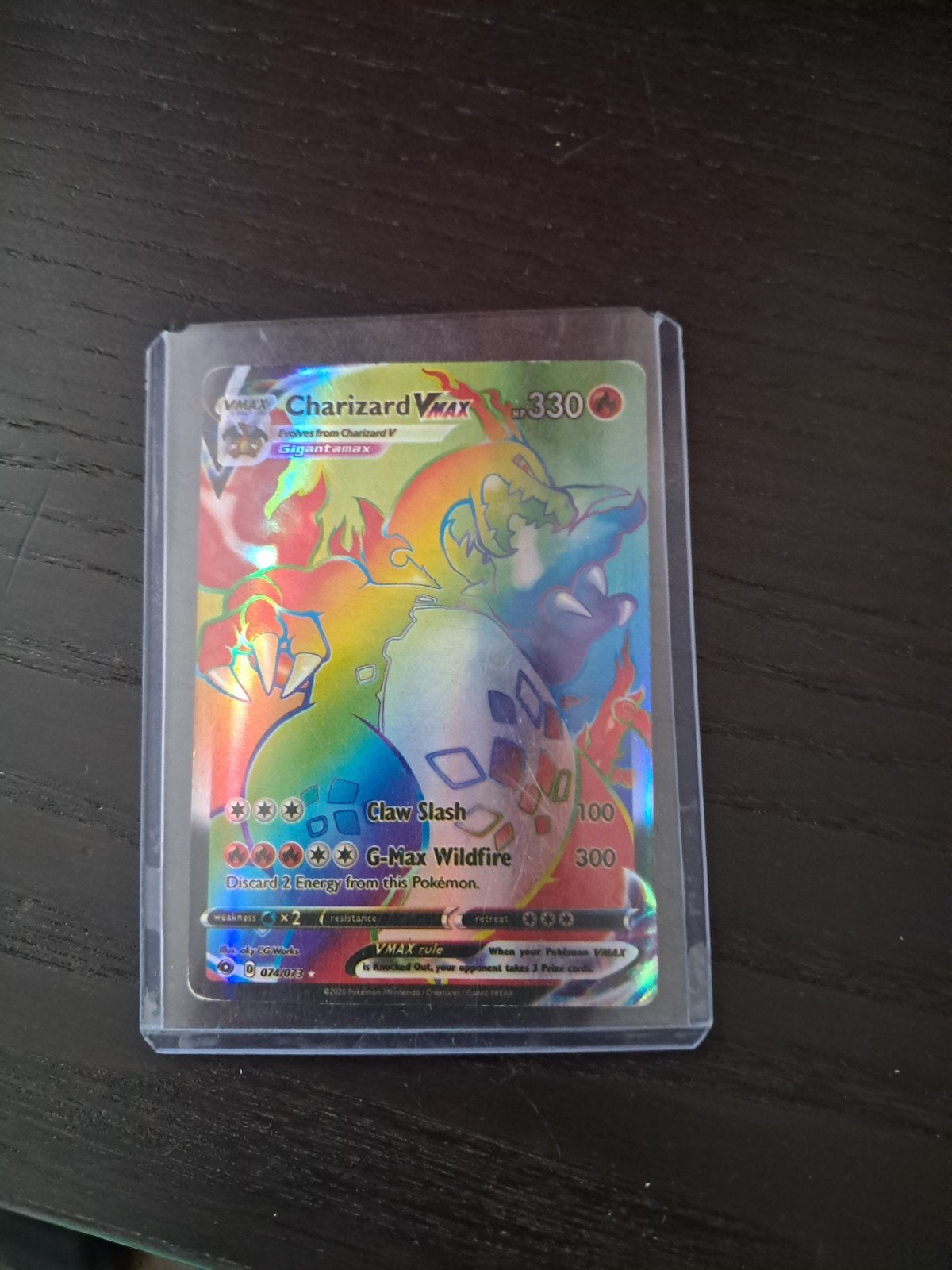 Charizard Vmax Rainbow., Ophalen of Verzenden, Gebruikt, Losse kaart