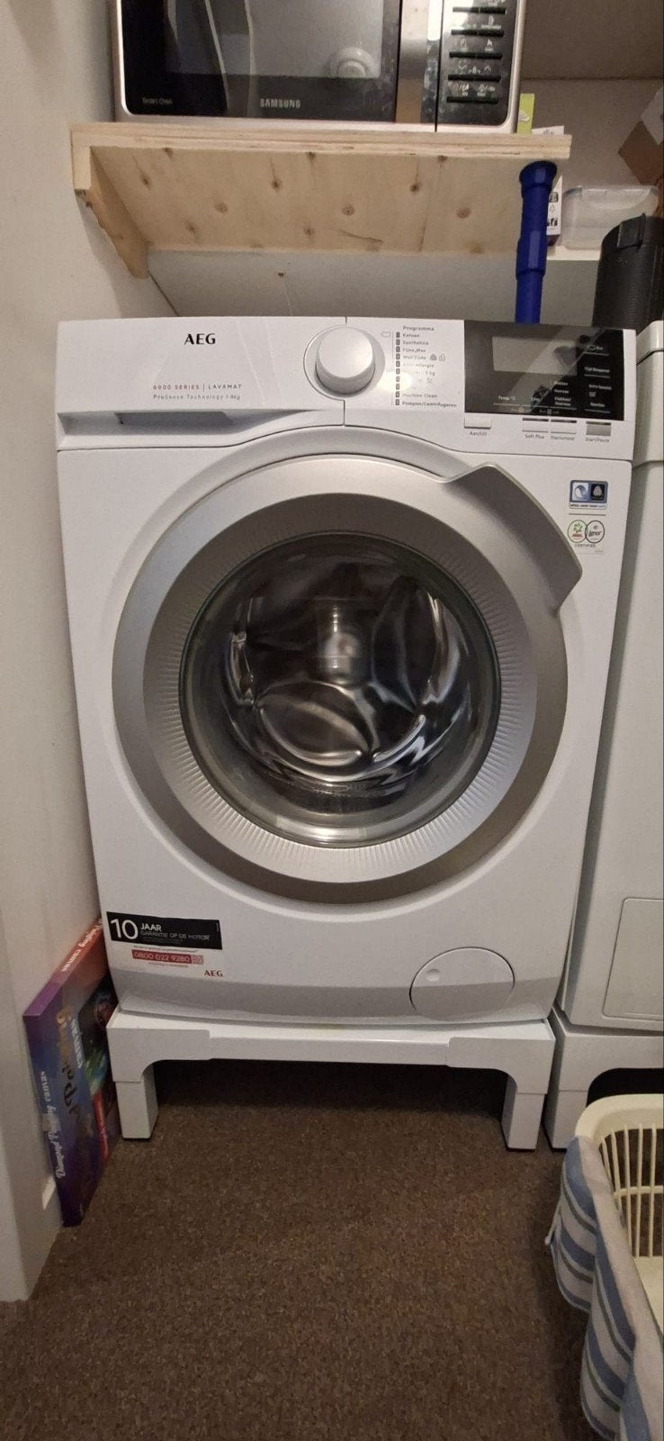 Wasmachine AEG, Ophalen, 1200 tot 1600 toeren, Gebruikt, 8 tot 10 kg