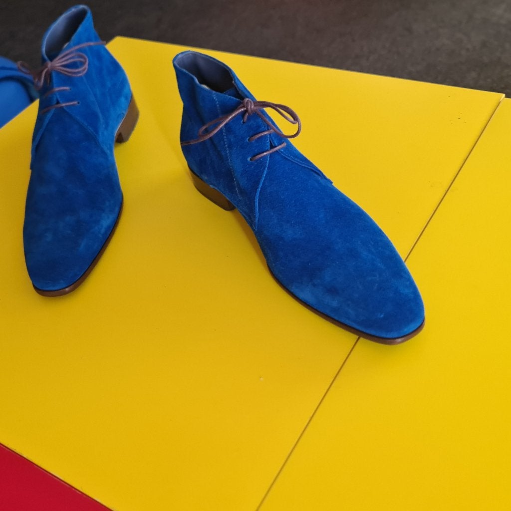 Nieuw GREVE suede half hoog schoenen met blauwe kleur44