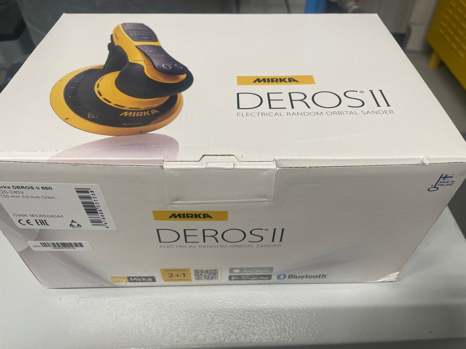 Mirka Deros 2 , 650, nieuw 150mm schuurzool, Ophalen, Nieuw, Minder dan 600 watt, Excentrische schuurmachine