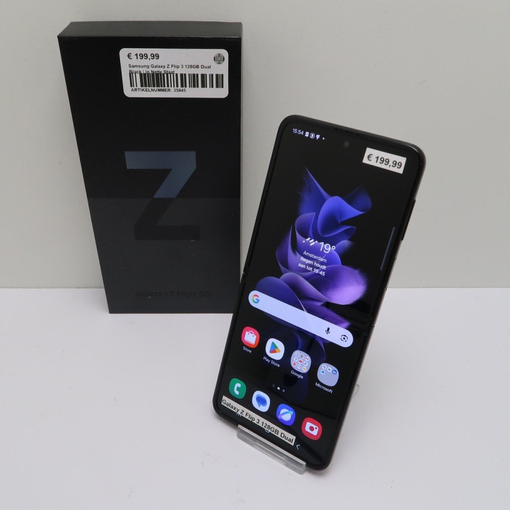 Foto 2 van Samsung Galaxy Z Flip 3 128GB Dual Black | In Nette Staat