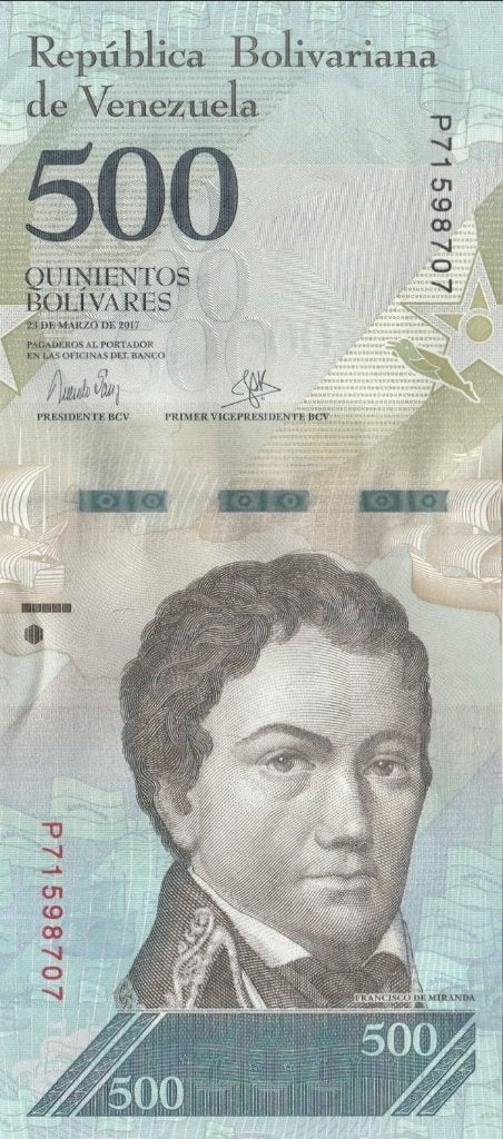 Venezuela bankbiljet 500 Bolivares 2017 UNC, Pick 94b, Ophalen of Verzenden, Zuid-Amerika, Los biljet