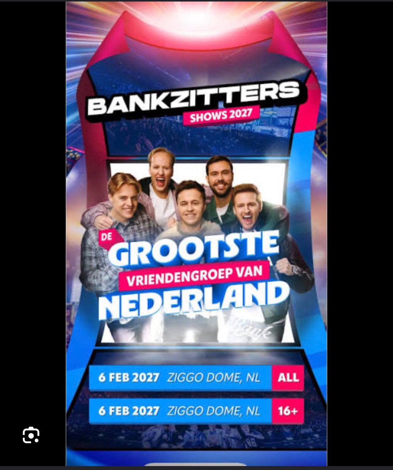 Bankzitters 2 staanplekken voor 16+ 5 feb20:30 moet weg!!, Tickets en Kaartjes, Evenementen en Festivals, Eén persoon