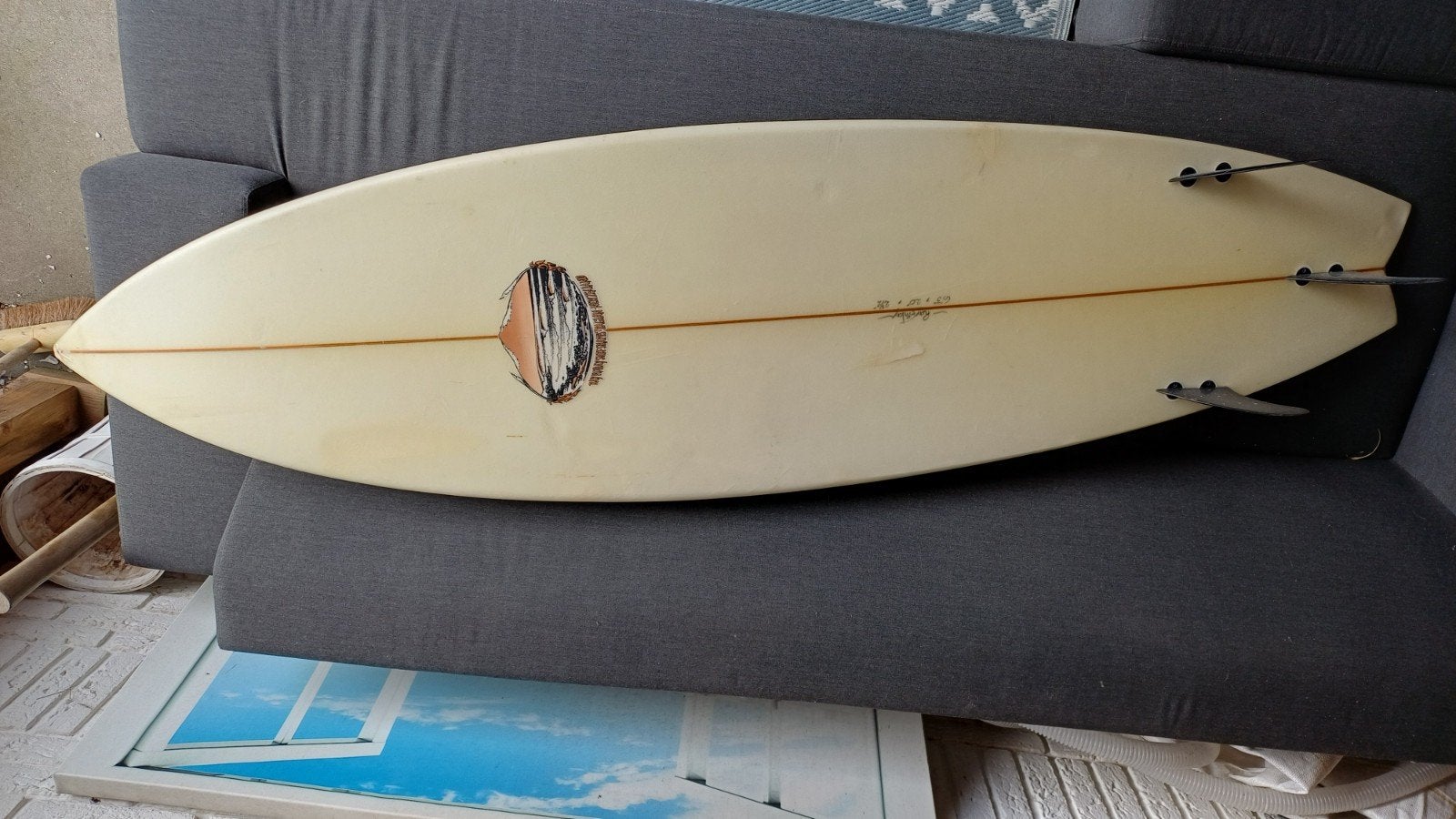 Ray Finlay Surf Shortboard 6'3" - Raglan, Nieuw-Zeelan, Watersport en Boten, Ophalen, Gebruikt, Shortboard, Met vinnen
