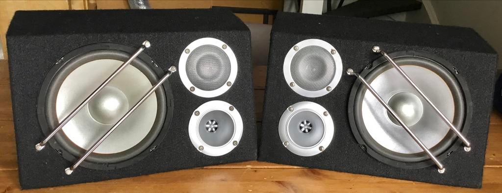 SET PASSIEVE LUIDSPREKERS MET WOOFER, MEDIUM EN TWEETER, Audio, Tv en Foto, Luidsprekers, Overige merken, Gebruikt, Ophalen of Verzenden