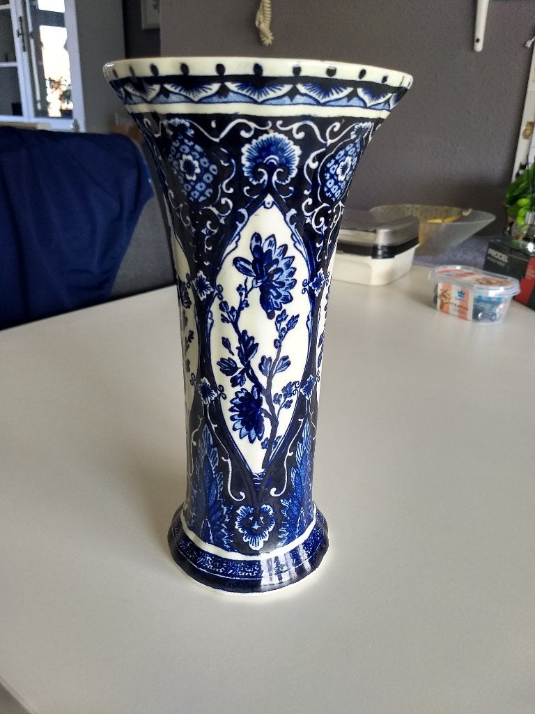 Vaas, Huis en Inrichting, Woonaccessoires | Vazen, Ophalen, Zo goed als nieuw, Blauw, Steen/keramiek
