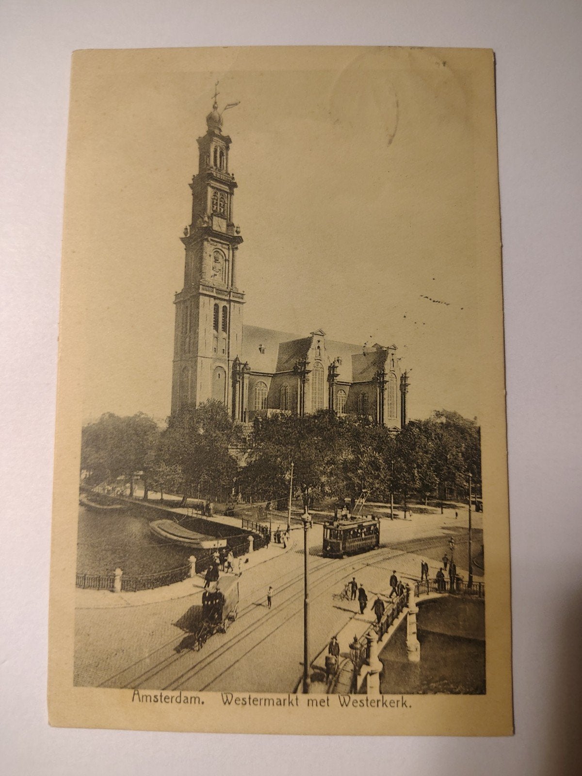 Amsterdam Westermarkt met Westerkerk., Ophalen of Verzenden, Noord-Holland