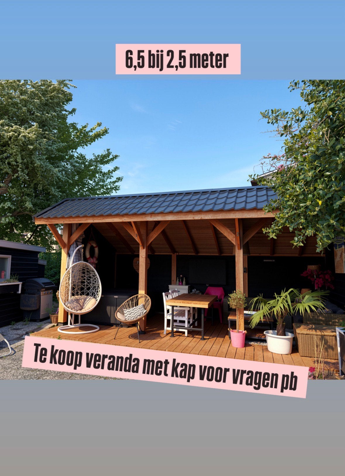 Prachtige solide kapschuur / veranda, Tuin en Terras, Tuinhuizen, Ophalen, Zo goed als nieuw