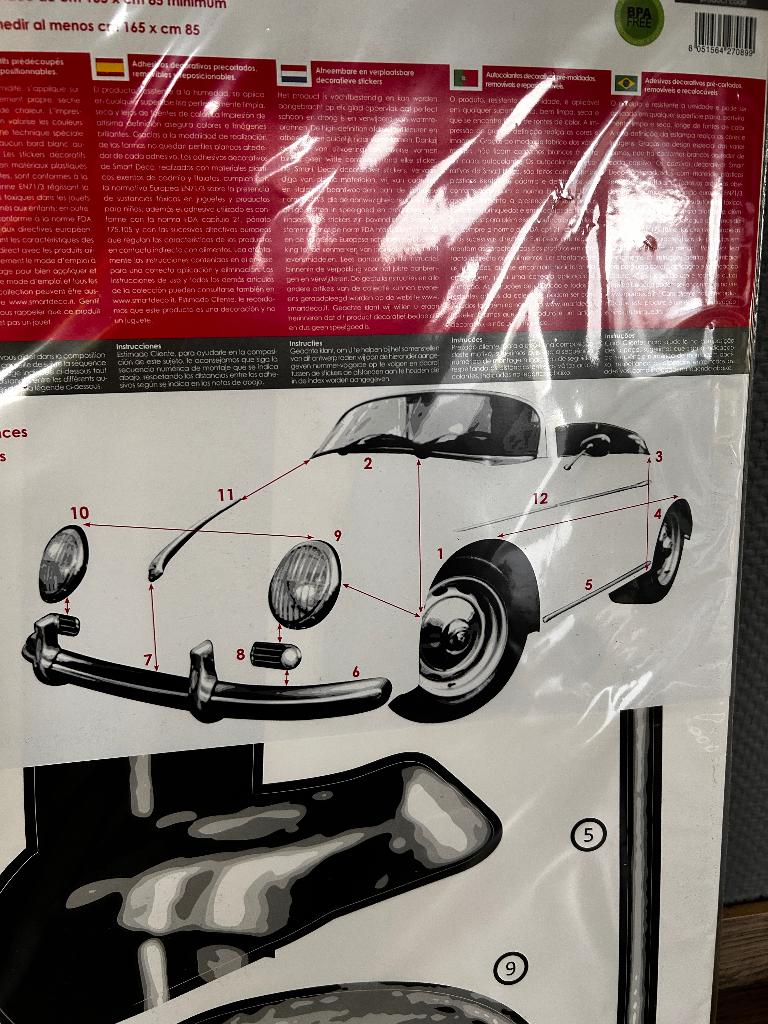 Porsche muurstikker, Ophalen of Verzenden, Nieuw, Gebruiksvoorwerp