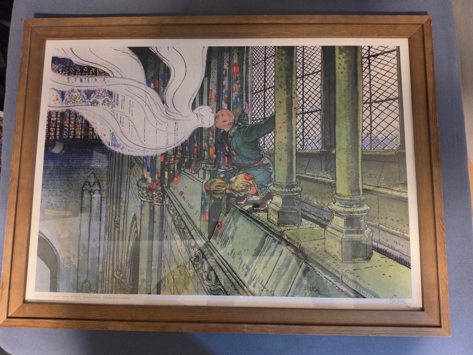 Ingelijste print van François Boucq - Les Couleurs du Monde, Antiek en Kunst, Ophalen of Verzenden, Print, Print/reproductie, Ingelijst