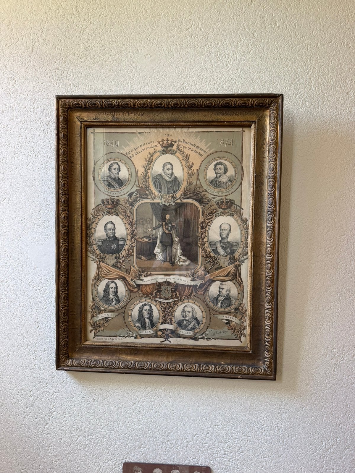 Kronings herdenkingsprent Willem III 1849-1874, Ophalen of Verzenden