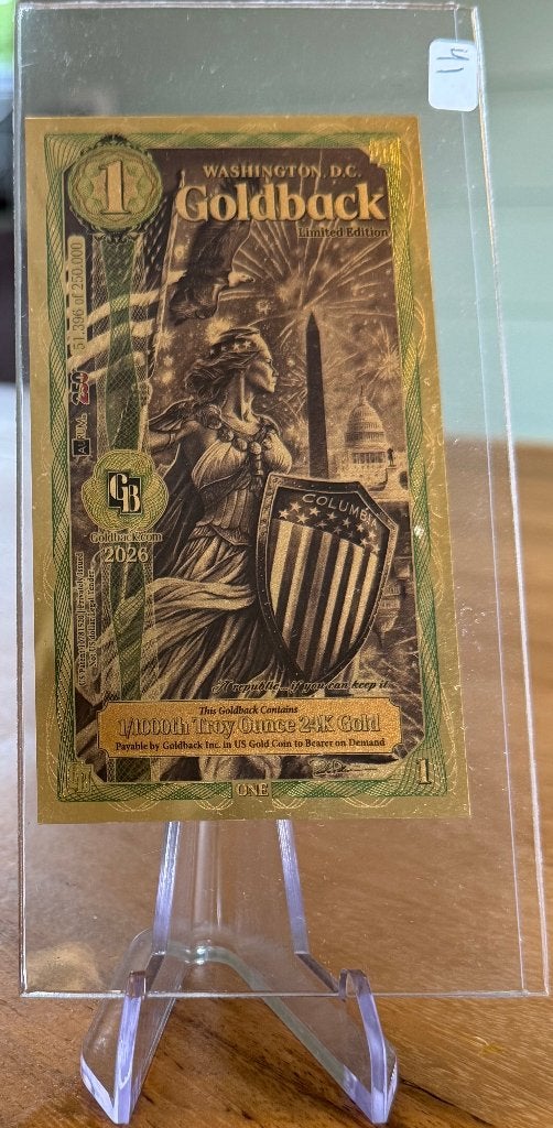 1 Washington DC 2026 Goldback (41), Ophalen, Goud