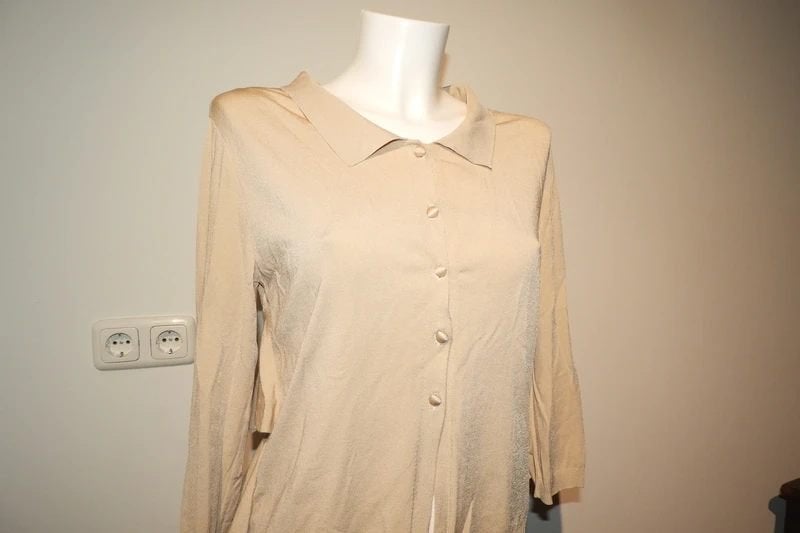 Valentino eerstelijns vest laagjes achterkant vintage IT L, Verzenden, Beige, Maat 42/44 (L), Gedragen