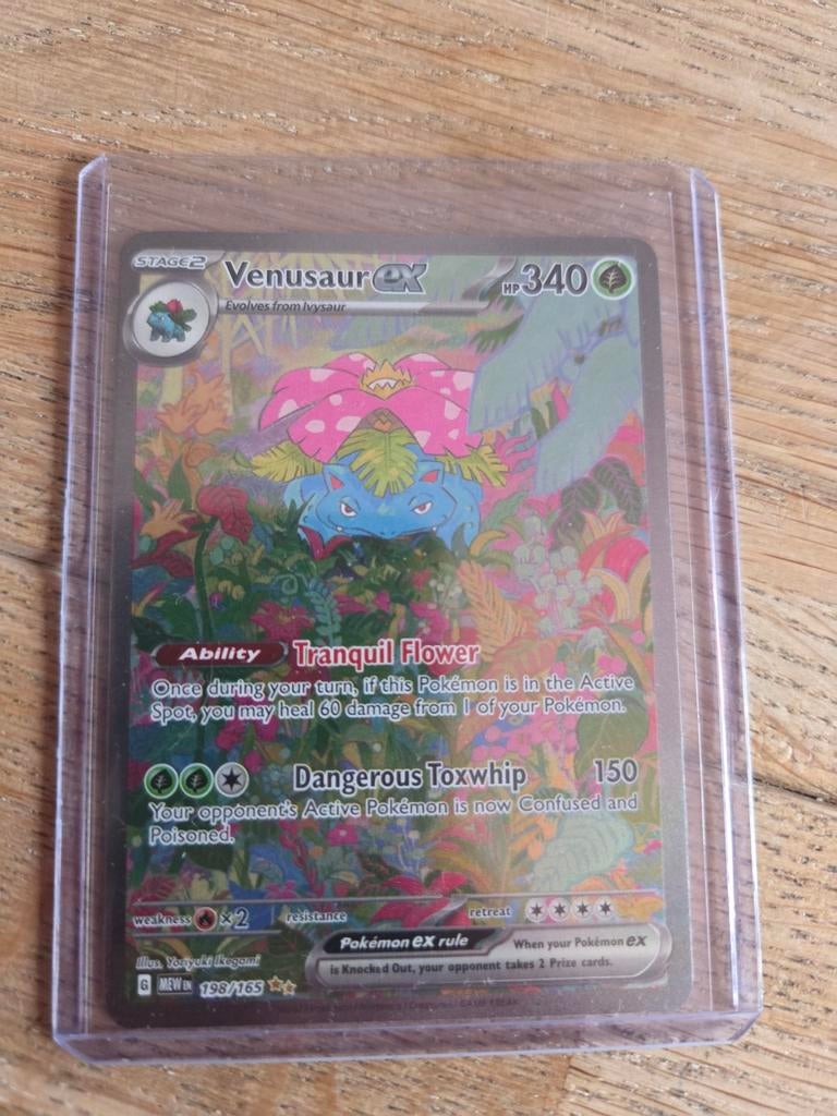 Venusaur ex 198/165 Full Art Pokémon kaart, Ophalen of Verzenden, Zo goed als nieuw, Losse kaart