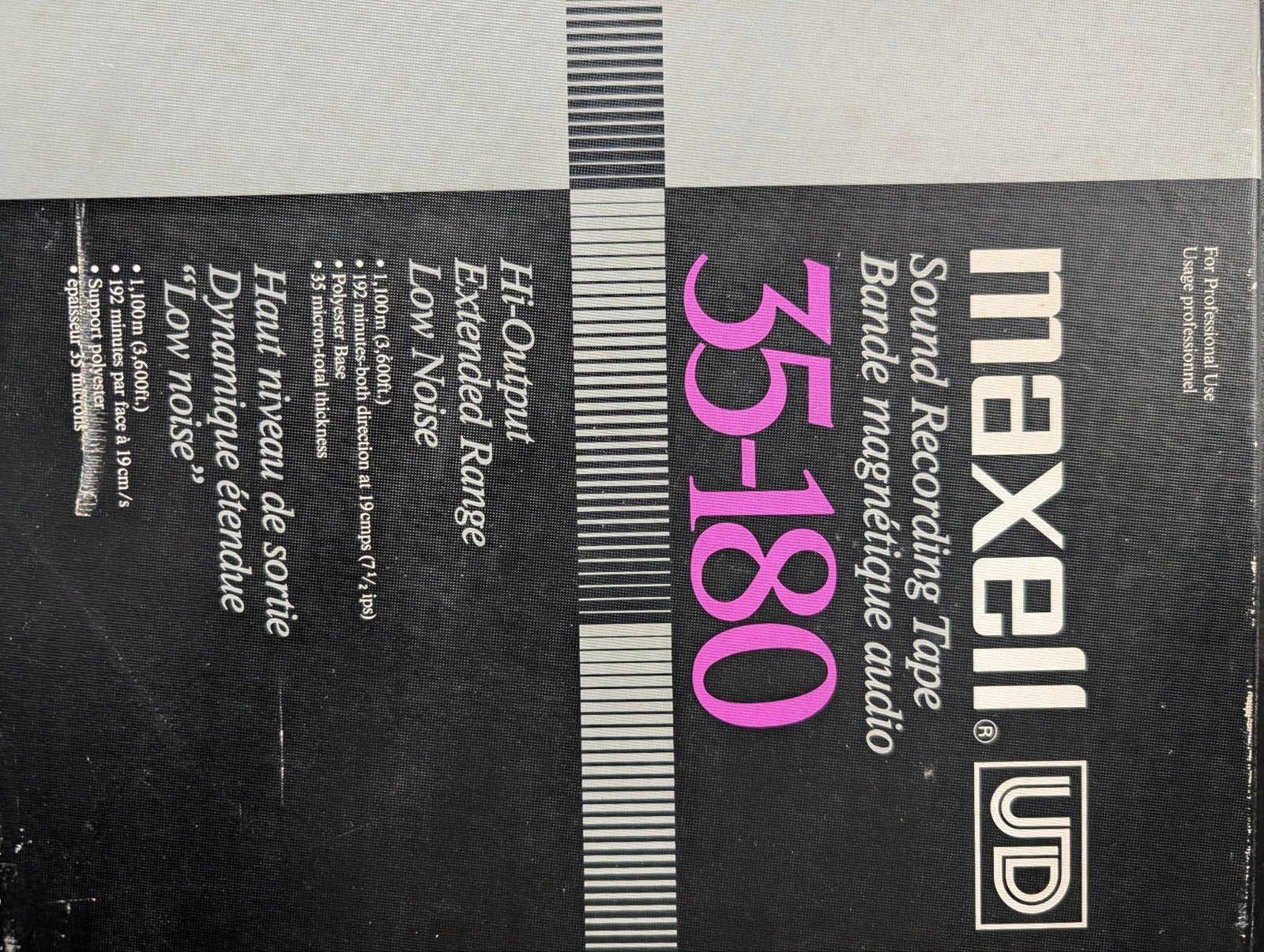 Maxell UD 35-180 Hi-Output Extended Range Low Noise band, Ophalen of Verzenden, Onderdeel, Met banden