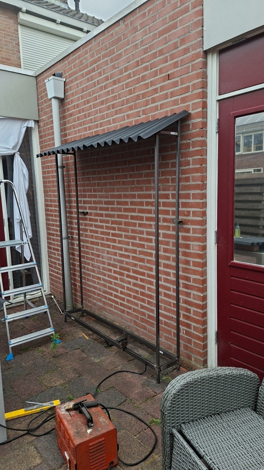 Stevig stalen houthok voor buiten, Ophalen of Verzenden, Gebruikt, Metaal, Overige typen
