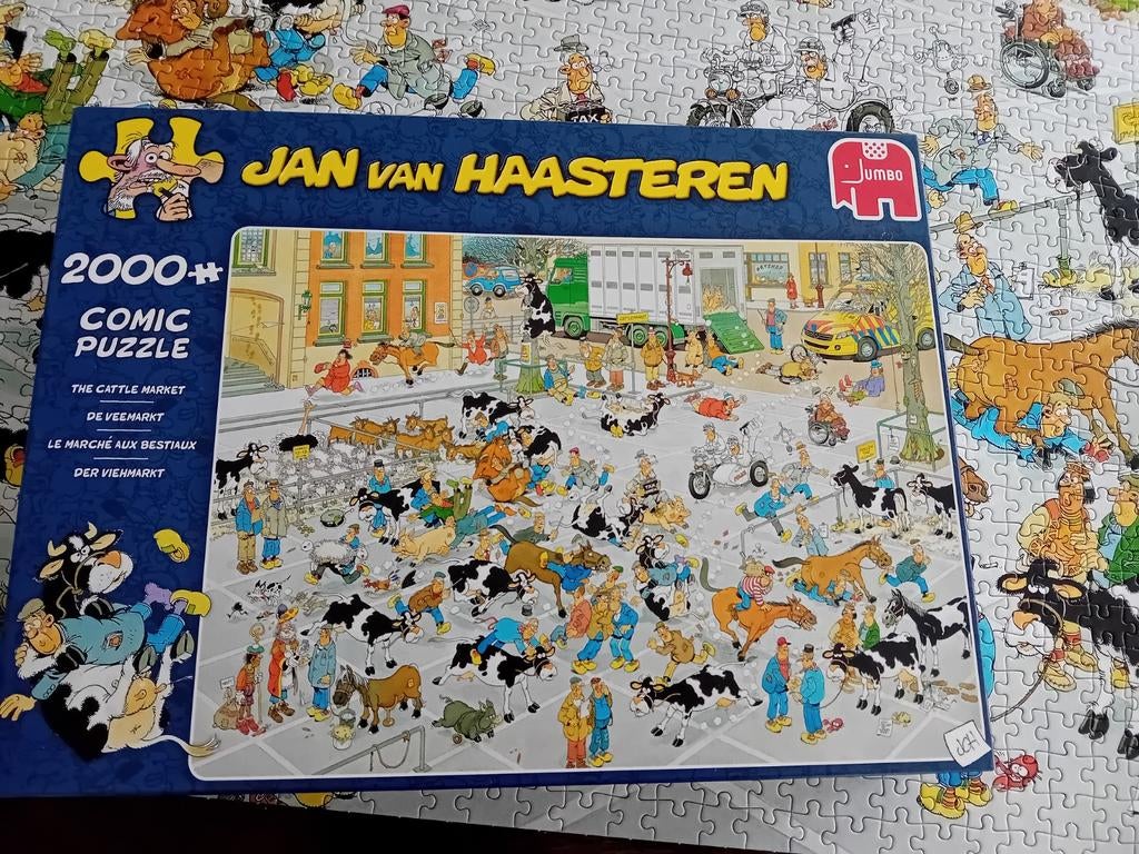 Jan van Haasteren puzzel, 2000, de veemarkt, Ophalen of Verzenden, Meer dan 1500 stukjes, Zo goed als nieuw