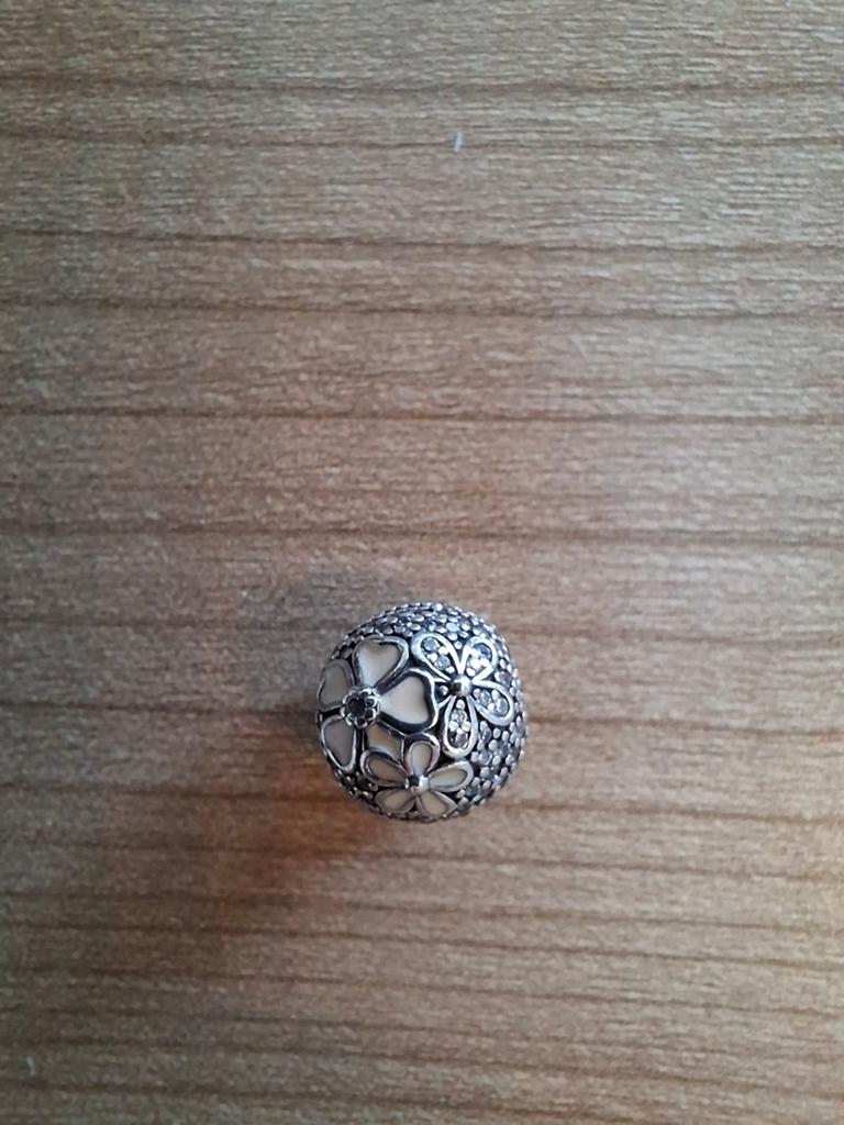 Pandora clip bedel bloemen, Ophalen of Verzenden, Zo goed als nieuw, Zilver, Pandora