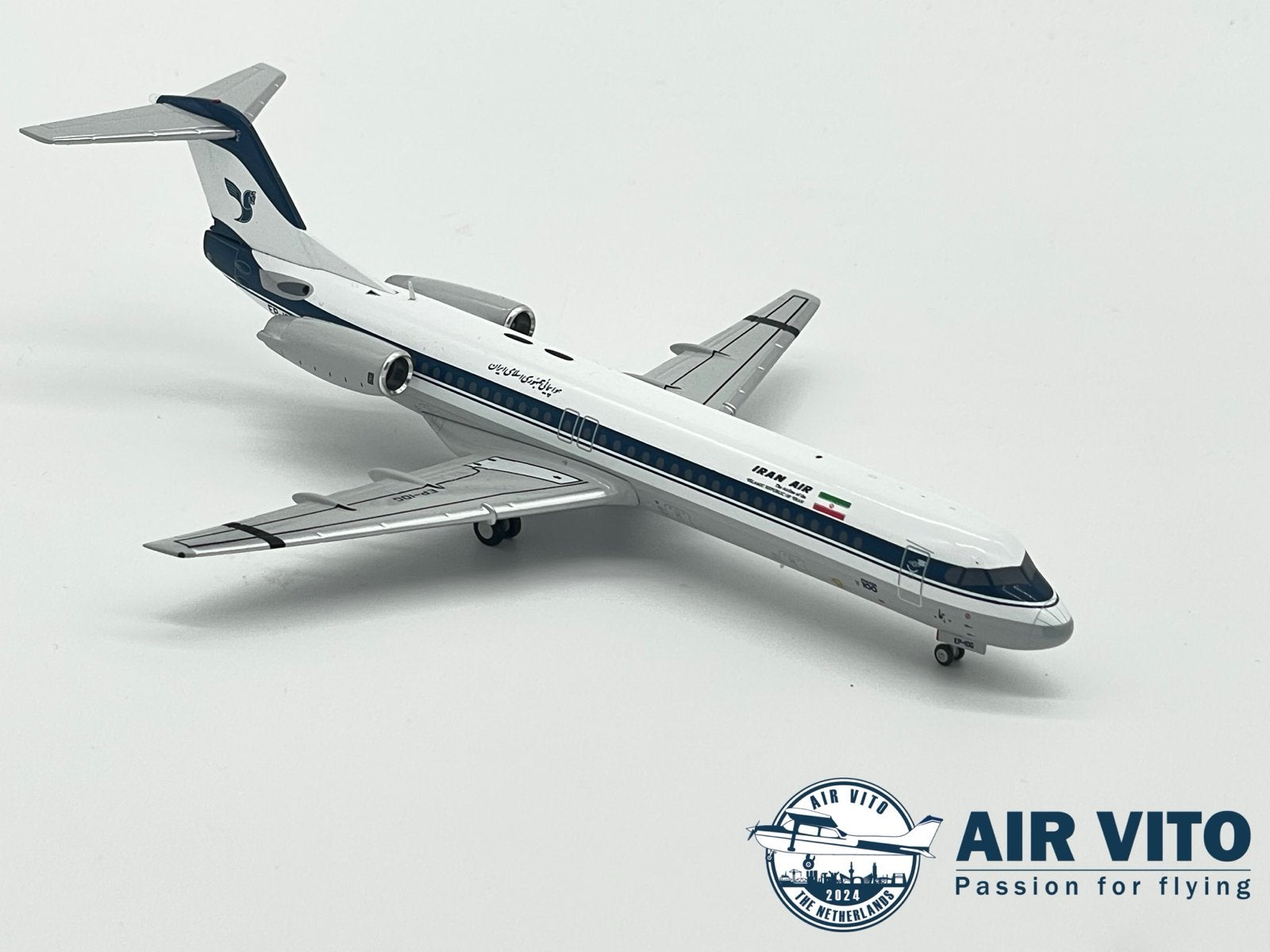 Iran Air Fokker 100 EP-IDG 1:200 Schaal Modelvliegtuig Nieuw, Verzamelen, 2992jb, Schaalmodel, Verzenden, Operations@airvito.com