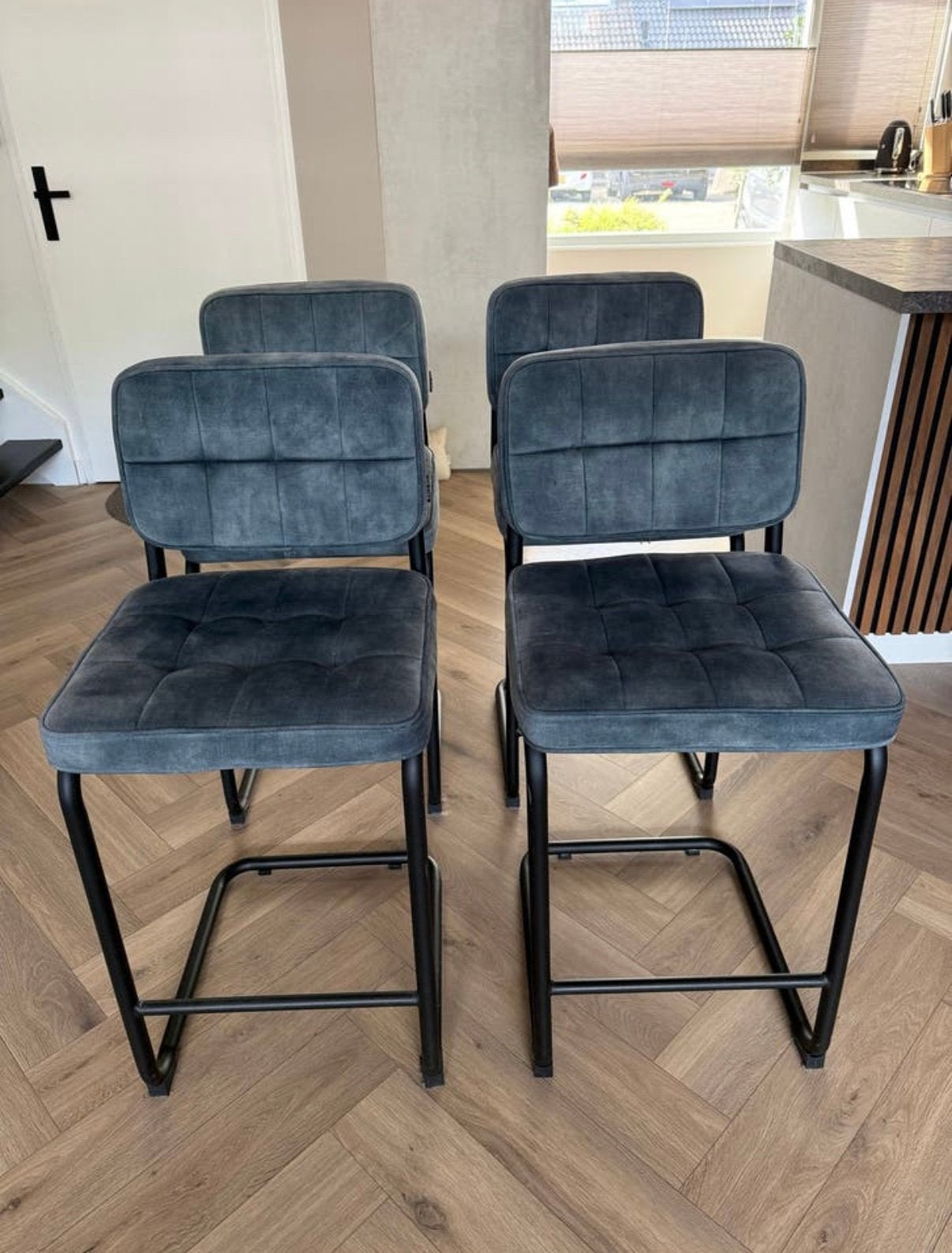 Set van 4 Haco barkrukken/stoelen te koop!, Verzenden, Zo goed als nieuw, 60 tot 90 cm