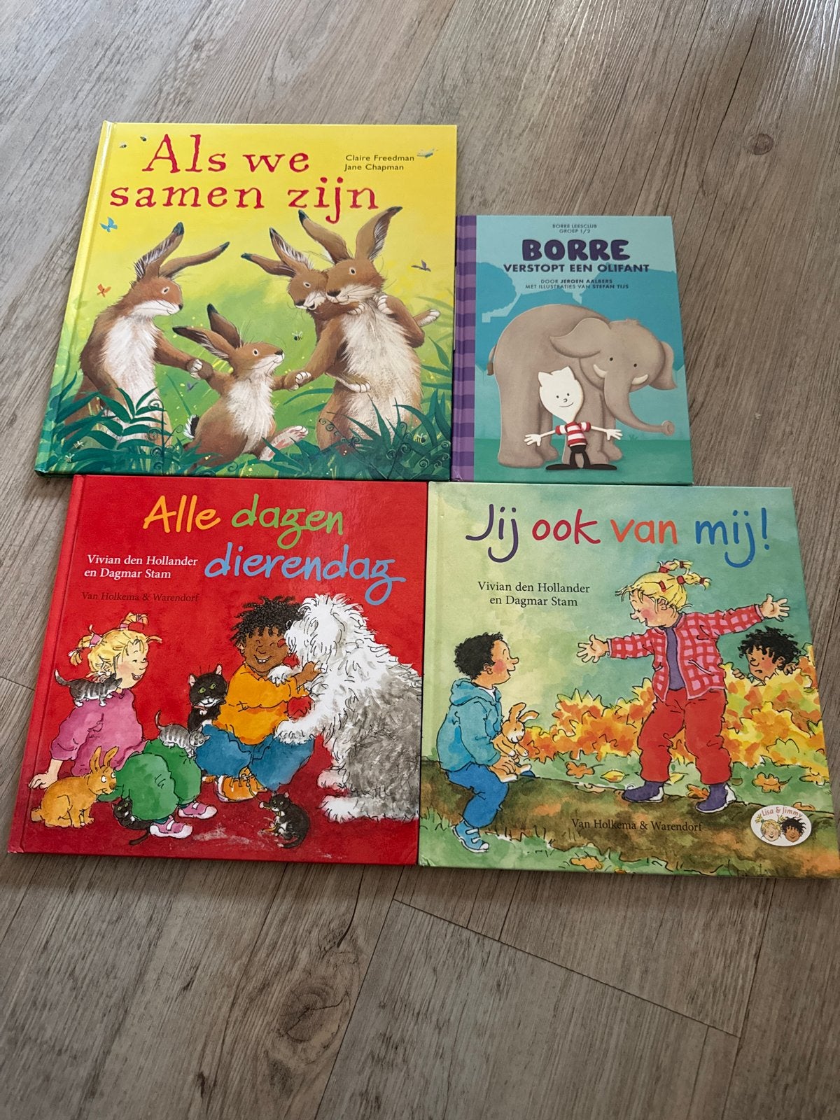4 kinderboeken: Als we samen zijn, Borre, Alle dagen dierend, Boeken, Ophalen, Zo goed als nieuw, 2 tot 3 jaar