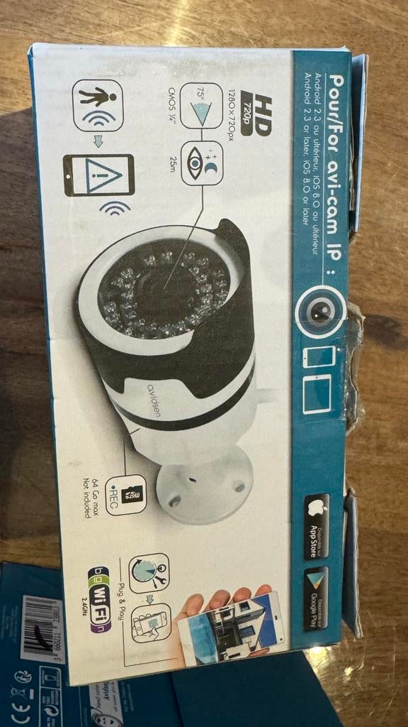 2x Avidsen Outdoor IP WiFi Camera - Compleet met doos, Ophalen of Verzenden, Gebruikt, Buitencamera