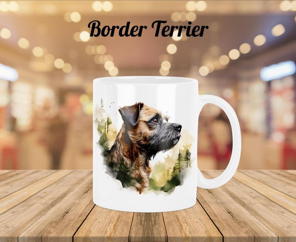 Border Terriër profiel mok, Verzenden, Nieuw, Overige stijlen, Kop(pen) en/of Schotel(s)