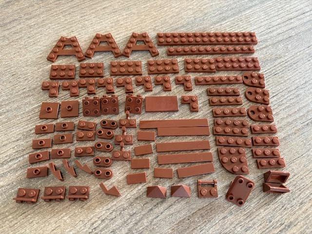 lego friends, moc div. basis plaatjes bruin (zie foto's), Ophalen of Verzenden, Zo goed als nieuw, Losse stenen, Lego