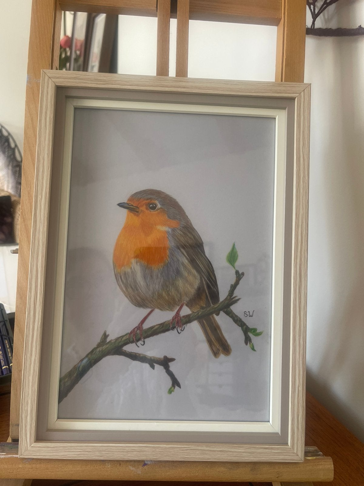 Roodborstje tekening., Ophalen of Verzenden