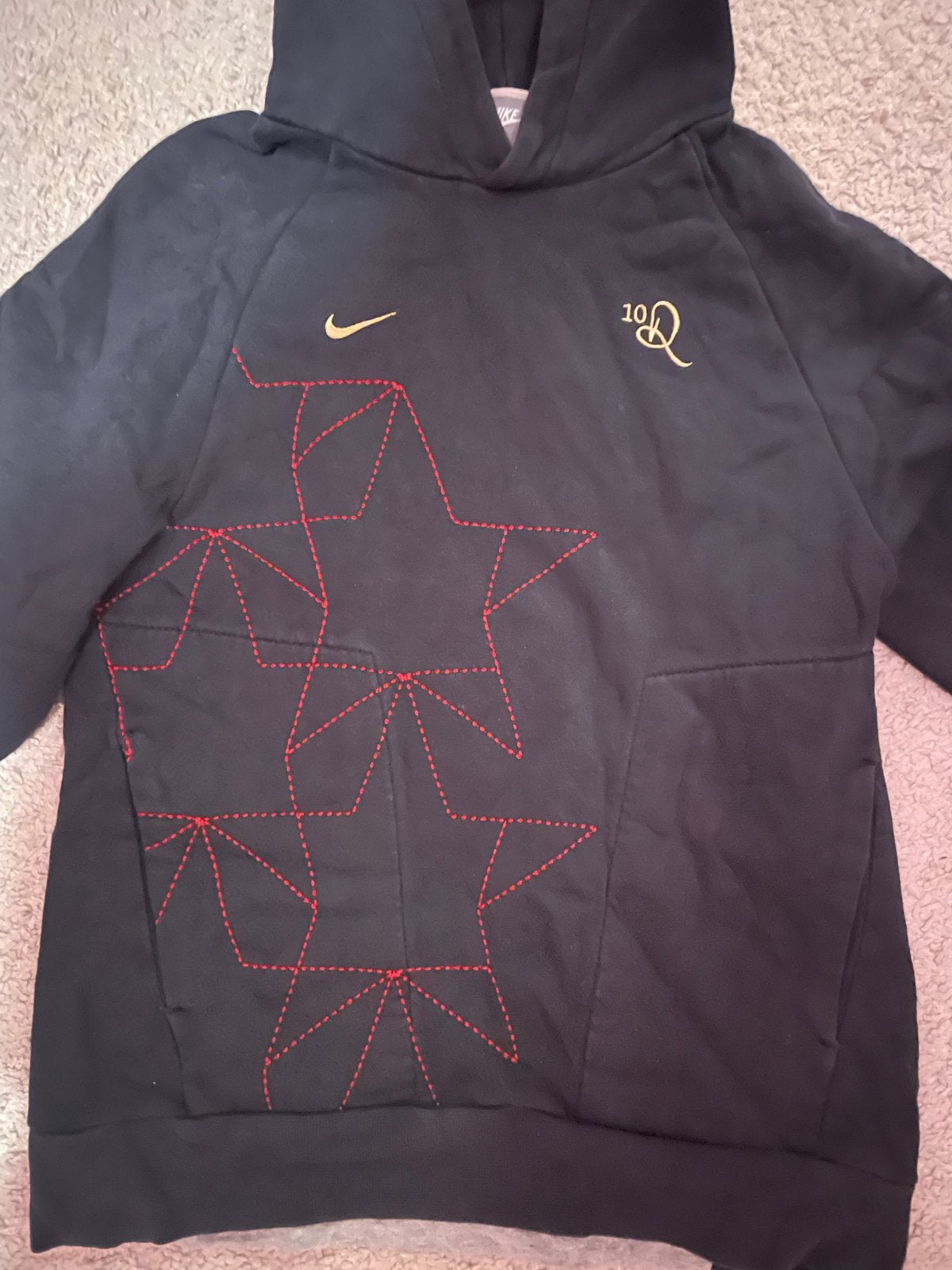 Nike x Ronaldinho Hoodie - Zwart met Sterren Design, Ophalen of Verzenden, Zo goed als nieuw, Jongen of Meisje, Trui of Vest