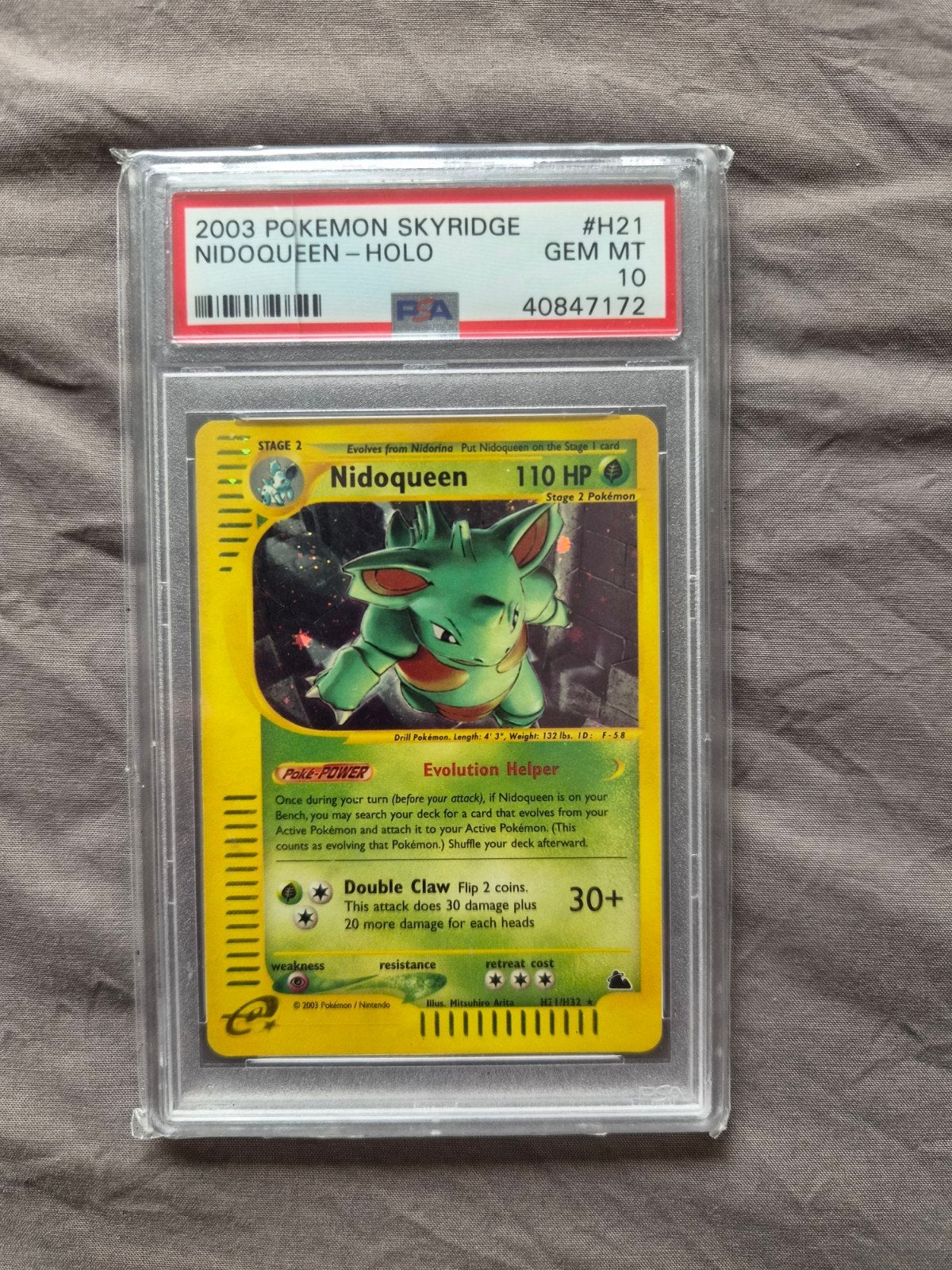 Nidoqueen H21/H32 PSA 10, Skyridge set pokemon kaart