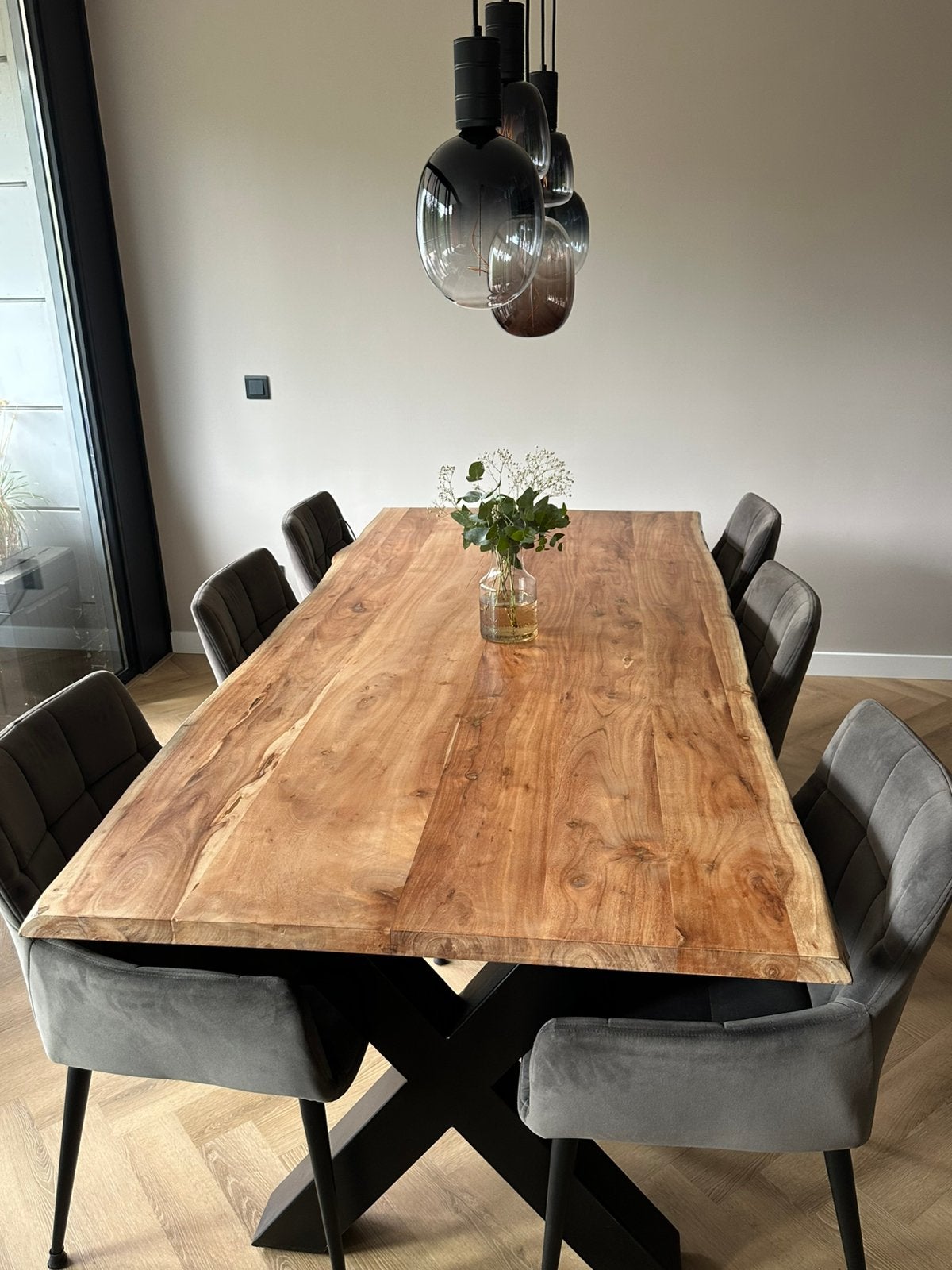 Houten tafel 220 cm x 100 cm - afhalen in Rotterdam, Huis en Inrichting, Complete eetkamers, Ophalen, Zo goed als nieuw